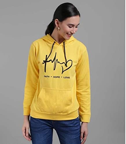 Image of Women's Printed Sweatshirt with Hoodie- Abstract Print-Stylish Pullover for Girls and Women