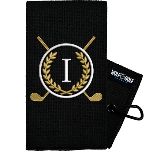 Wolf Golf Towels Monogrammed Personalized Golf Towel | Custom Golf Towels for Golf Bags for Men or Women
