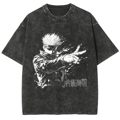 Tongyundacheng Anime JJK Tshirt Gojo Satoru/Geto Suguru/Fushigura Megumi Cosplay Shirt Anime Print Short Sleeve Casual Summer Tops for Men Women