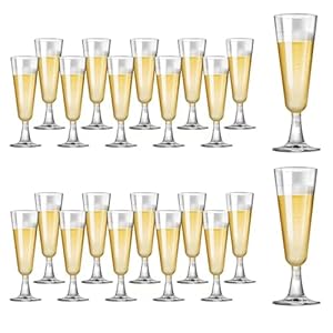22 Stück 160ml Sektgläser, Mehrweg Champagnergläser, Hochwertig Sektflöten, Sektkelch für Geburtstag Party, Transparentes Sektglas, Klares Sektglas, für Sektempfang, Hochzeit, Geburt...