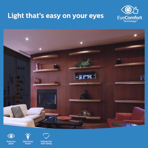 Image of Philips 7 Watt Black Reflector LED Ceiling COB Round Spot Light with Focused Beam | Cut Out: 75mm | Cool Day Light, Pack of 24 (Deco Bright)