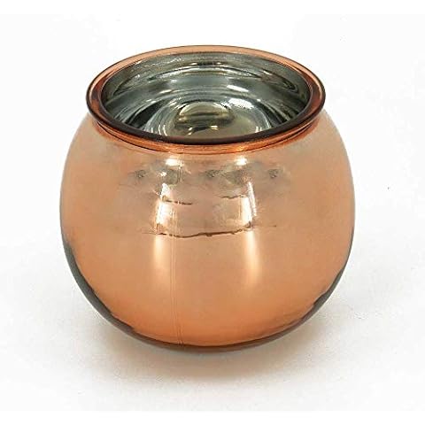 AngraveHome Mirrored Copper Rose Glass Bowl Flower Vase Jar Home Decoration Decor Ornament (11.5cm) Cover