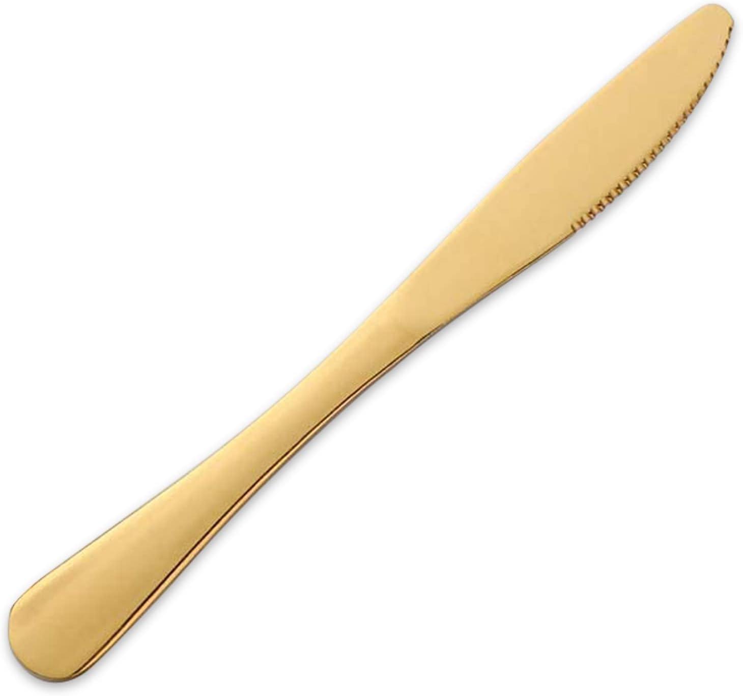 MINGYU Heavy Duty Stainless Steel Steak Knives Set of 12 Gold Dinner Knife Set Titanium Knife Butter Knive Spreader Table Knives Silverware for Daily Use/Wedding/Party/Restaurant