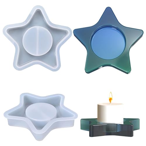 LOKBY 2 Pacotes molde de suporte de velas de silicone moldes de resina para castiçais para vela bricolage números candelabro molde de silicone molde de resina epóxi candelabro molde para derramar