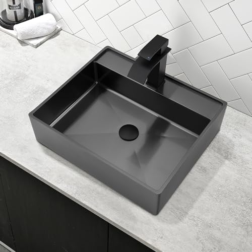 Swift Horse SHSET1613SBG Black Bathroom Vessel Sink thumb #2