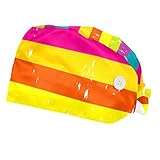 Gorra de trabajo con botones: la gorra quirúrgica está diseñada con botones en ambos lados de la cabeza, que pueden colocar las correas de la cubierta facial para aliviar el dolor de tus oídos, especialmente para médicos, enfermeras, dentistas o que necesitan usar la cubierta facial durante mucho tiempo.