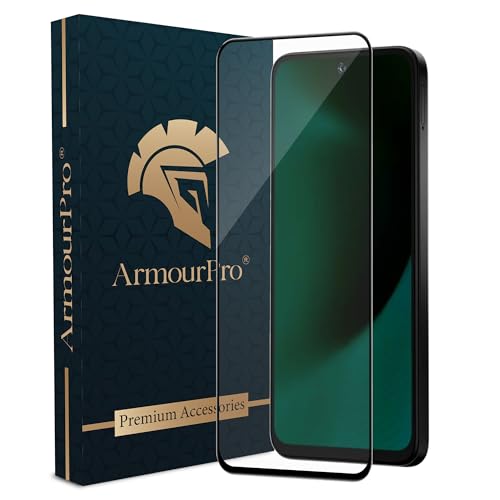 Image of ArmourPro Military Grade Gorilla Tempered Glass Screen Protector Compatible For Poco M6 Plus (6.79 Inch) With Easy Installation Kit| Edge To Edge Coverage |Black