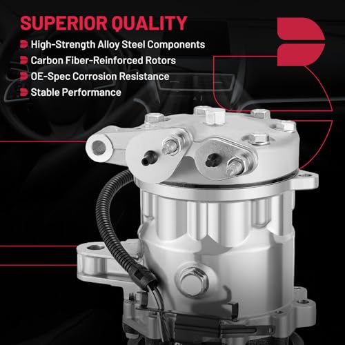 BDFHYK 98576 Air Conditioning A/C Compressor with Clutch Compatible with Jeep 2002 2003 2004 2005 Liberty 3.7L V6, Replace# 55037466AA, 55037466AB, R5037466AE