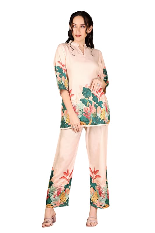 Women's Rayon Printed Co-Ord Set | Stylish Top and Pant Set for Women | Ethnic and Western Outfit | Cord Set Comfortable for Party Office Festival and Casual Wear-image-44