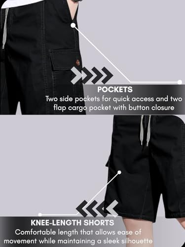 Image of GRECIILOOKS Bermuda Cotton Shorts for Men - Relaxed Fit Casual Summer Shorts | Knee Length Chino Style with Pockets