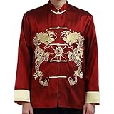 Chaoyilian Chino Tang Trajes,Hombres Ropa Tradicional China,Traje de Hombre Estilo Chino,Kung Fu Uniformes,Transpirable,Flexible,Delgado,Bordado,para competiciones,actuaciones