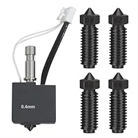 For Kobra S1 Extruder 200k Hotend Kit (Pre-Assembled) Cobra S1C Print Head Parts (Including Thermistor, Heating Wires, Silicone Sleeve and Throat), Kit contains 4 full size hardened steel nozzles