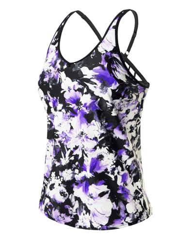 Image of Yonique Womens Tankini Top Only Athletic Swim Top Modest Tankini Swimsuit No Bottom