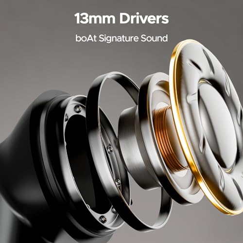 Image of Boat Airdopes 207 TWS in Ear Earbuds with 50 Hrs Playtime, Quad Mics with Enx Tech, ASAP Charging, Iwp Tech, Beast Mode with 50 Ms Low Latency, Bluetooth V5.3, USB Type-C Port & Ipx5(Carbon Black)