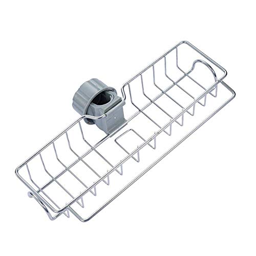 Sink Sponge Holder Kitchen Stainless Steel Sink Caddy Sponge Holder Home Faucet Storage Rack for Kitchen Bathroom Accessories Faucet Hanging Caddy Organizer Large