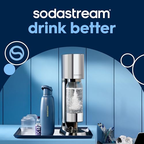 Image of SodaStream Enso Premium Matte Black Sparkling Water Maker Kit - includes CO2, 32 FL Oz Carbonating Bottle. AS-SEEN-ON-TV