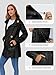 SaphiRose Women's Lightweight Long Rain Jacket Packable Raincoat Hooded Outdoor Trench Coats (Black, XL)