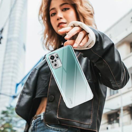 Image of Jkobi Back Cover for Xiaomi Mi Redmi Note 10 | Note 10S (Silicone Clear Shockproof Case with Camera Protection | Soft and Flexible | Transparent)