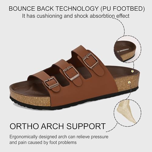 Image of Centrino Men's Berkin-Style Slip-On Sandals | Open Toe Design | Soft PU Footbed | Lightweight & Comfortable | Arch Support | On-Grip Sole | Casual Outdoor Wear (9208)