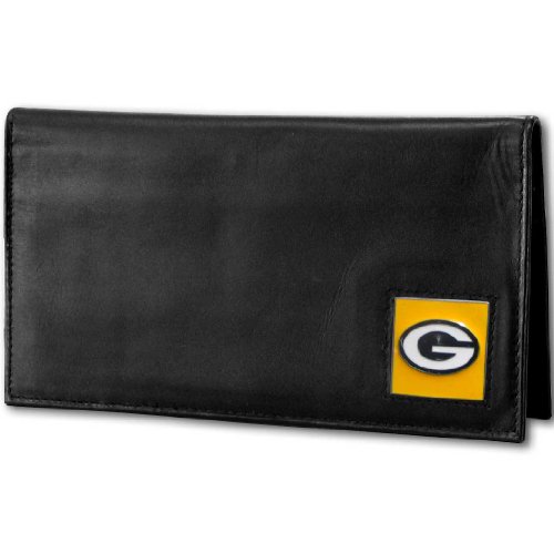 Nfl Siskiyou Sports Fan Shop Green Bay Packers Deluxe Leather Checkbook Cover One Size Black #TOP12