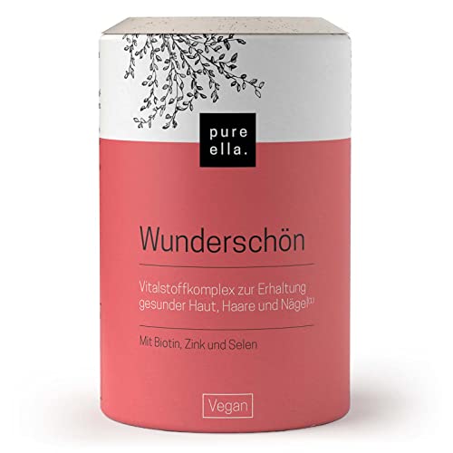 Pure Ella Wunderschön - Monatskur für gesunde Haut, Haare und Nägel - Nahrungsergänzungsmittel mit Biotin, Zink und Selen - 1 x 60 Kapseln Cover