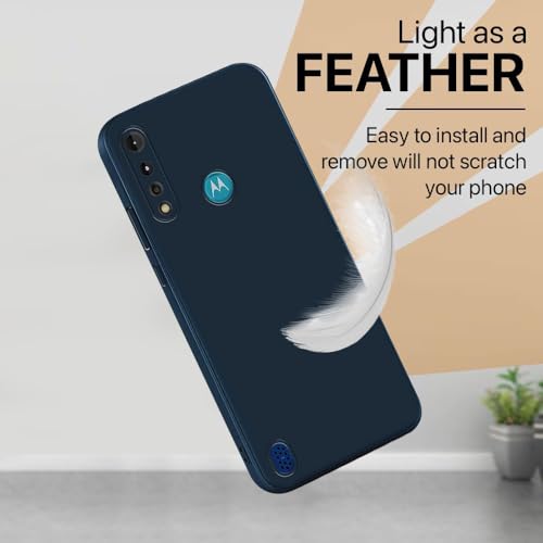 Image of Back Cover for Motorola Moto G8 Power Lite 4G | Full Camera Protection | Premium Liquid Silicon Case | Flexible Bumper Case for Motorola Moto G8 Power Lite 4G (Dark Blue)