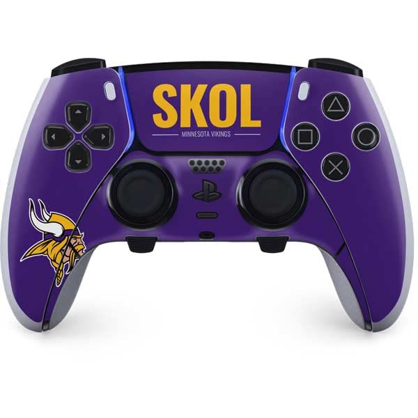 Skinit Decal Gaming Skin Compatible with PS5 DualSense Edge Pro Controller - Officially Licensed NFL Minnesota Vikings Team Motto Design