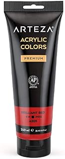 ARTEZA Premium Acrylic Paint, Neon Pink A800, 250 ml Tube, Rich Pigment, Non-Fading, Non-Toxic Paint for Artists & Hobby Painters, Art Supplies for Canvas Painting