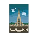 JOOEL Vintage-Reise-Poster, Ulm-Poster, dekoratives 