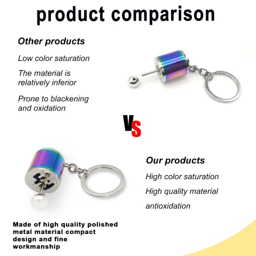 Image of stymart Shifter Gear Keychain, 6 Speed Gear Box Shifter Keychain Key chain Ring, Mini Car Gear Shift Stick Knob Keyring, Car Key Fob Keychain Accessories(Colorful)