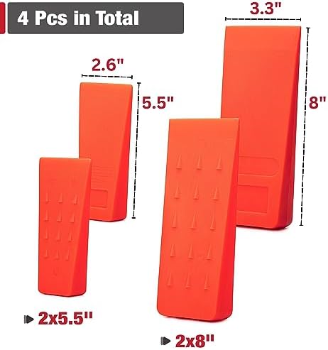 UNCO- Tree Felling Wedges, 4 Pack, 5.5" & 8", Splitting Wedges with Spikes - 1