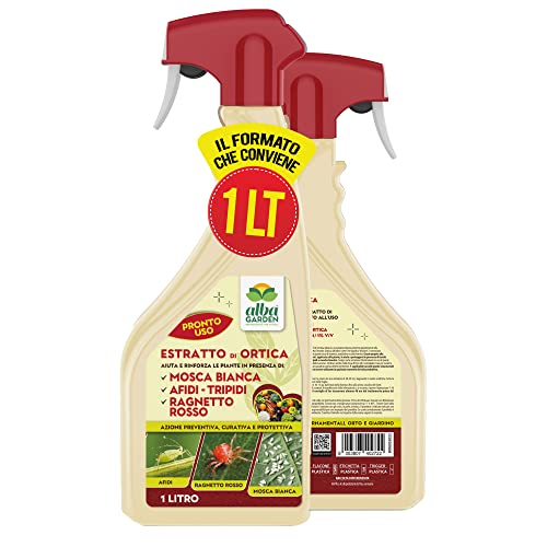 Albagarden - Insetticida Piante Naturale x 1 Litro A Base Di Estratto Di Ortica Biologico - Contro Cocciniglia Afidi Ragnetto...