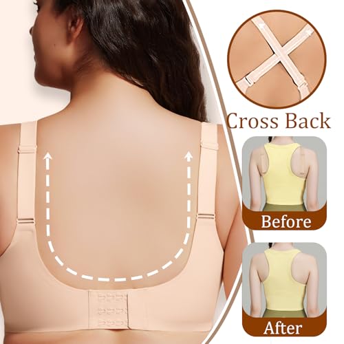 Jelly Wireless Bra for Women, No Underwire Full Coverage Seamless Bra for Everyday Wear, Mesh Lace Design2