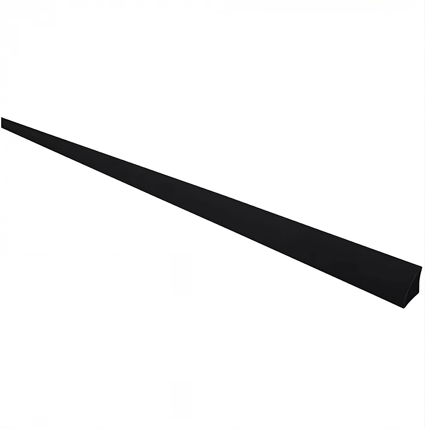 2.44 metres - Solid PVC Plastic 9mm Quadrant Trim Black, White & Silver Grey Window Door Plastic uPVC Skirting Quadrant Trim - TMW Profiles (Black)