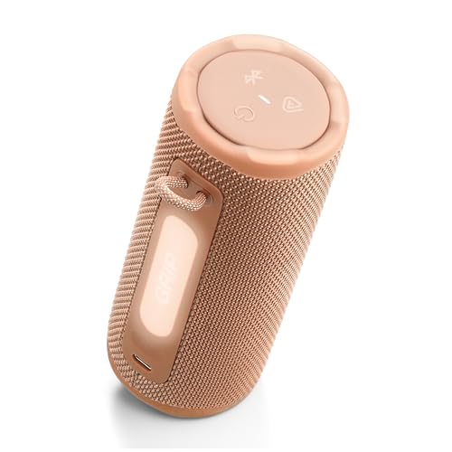 Image of JBL Grip - Compact Bluetooth Speaker with Bold Pro Sound and Ambient Light, up to 14 Hours of Playtime, Water, Dust and Drop-Proof (IP68), & Multi-Speaker Connection with Auracast (Orange)