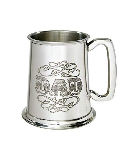 Wentworth Pewter - Dad 1 pint pewter Tankard Personalised Engraved Free, Birthday, Christmas, Fathers Day, Dad Gift