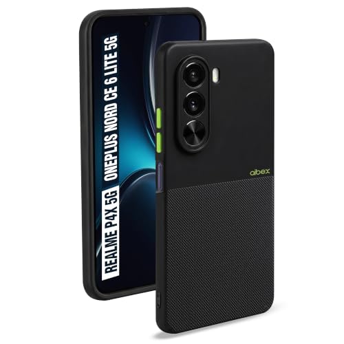 Image of AIBEX Premium Back Cover Case Compatible for OnePlus Nord CE 6 Lite 5G / Realme P4X 5G|Scratch & Drop Tested Shockproof Matte Texture Case with Soft Microfibre Lining|Slim Fit Cover - Black