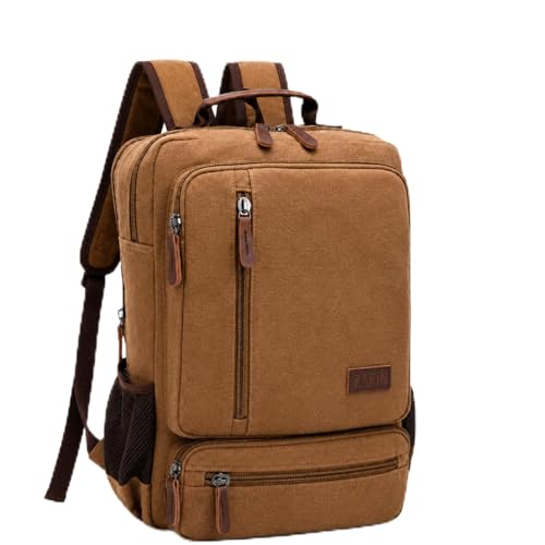 Mochila Masculina Resistente De Lona Para Notebook 15.6 Polegadas Executiva Funcional Para Viagem Trabalho E Estudo - ZAFIN (Marrom)