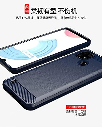 Miniatura 4 de FZZSZS Funda para Oppo Realme C21 + 2 unidades Protector de pantalla de vidrio templado, carcasa de fibra de carbono negro, funda de silicona suave
