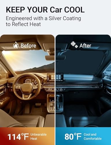 Image of Proadsy Windshield Sun Shade for Honda CRV 2023 2024 2025 2026 4-Layer Foldable Front Sunshade Protector Sun Visor Blocks UV Rays Keep Car Cooler Accessories