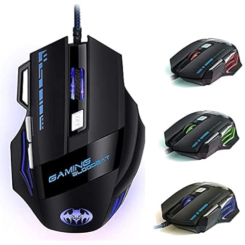 iAmotus Gaming Maus, USB Wired Maus 7200 DPI Einstellbare Hohe Präzision Optische Professionelle Gaming Mäuse 7 Tasten/ LED/ Ergonomisches Design für Windows Cover