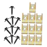 TIDTALEO 10セット 車用クリップナットとスクリュー ブラック亜メッキヘッド クイックフィックスワッシャー付 簡単取付 車内装飾バンパード