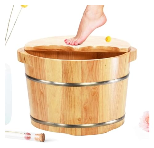 Tina para pies de madera maciza con tapa y masaje miniatura 2