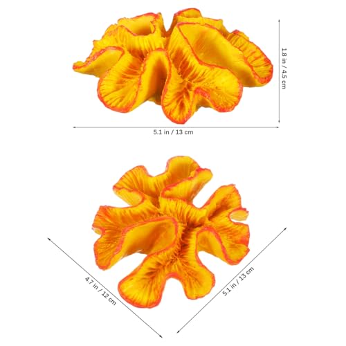 Image of IMIKEYA Artificial Coral Reef Aquarium Decor, Resin Coral Ornament for Fish Tank Decoration Saltwater and Freshwater Aquariums Aquatic Shelter