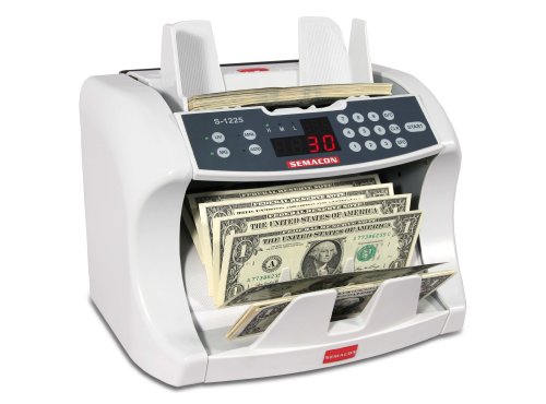 Semacon S-1225 High-Speed Bank Grade Currency Counter With Ultraviolet And Magnetic Counterfeit Detection, 800/1200/1600 Notes Per Minute Counting Speed, Batching: 10 Keys/1-999 Range, 110V / 60Hz #TOP4