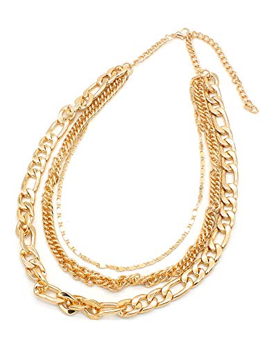 Preisvergleich Produktbild Musthaves Damen Gliederkette 3 Schichten - Länge einstellbar 42-47 cm (Gold)