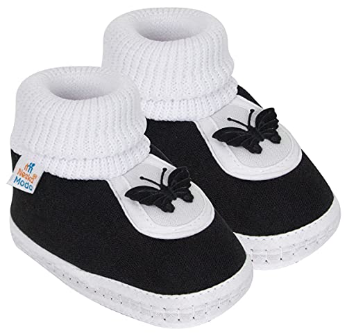 Image of Neska Moda 0 To 6 Months Baby Boys & Girls Cotton Butterfly Slip On Baby Booties