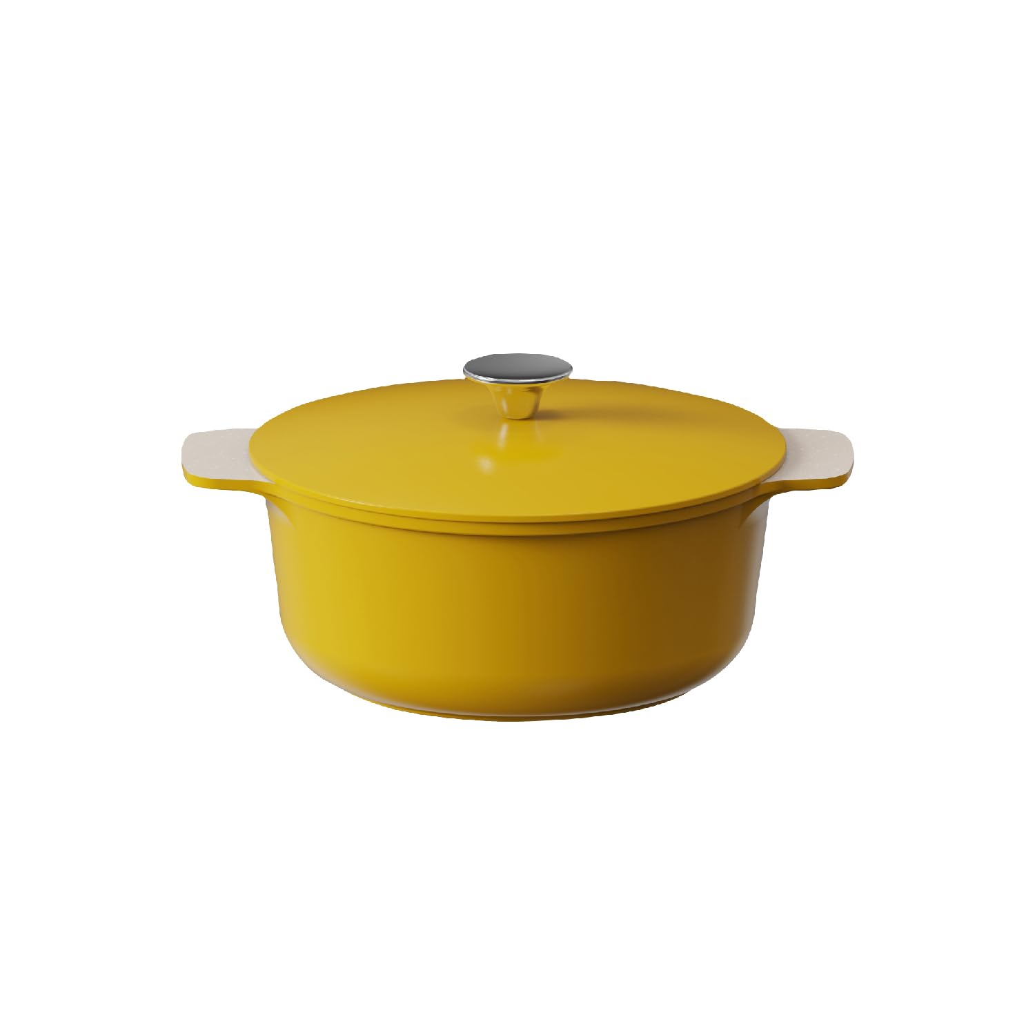 Cooksmart Signature 20cm Casserole Pot with Lid – Ivory | Cast Aluminium, Non-Stick Coating, Induction & Dishwasher Safe