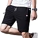 HUATING Pantalones Cortos Deportivos para Hombre, Pantalones de Hombre con Cordón y Cremallera para Los Bolsillos (Black, L)