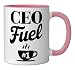 CEO Chief Executive Officer Business Owner Entrepreneur Ceramic Mug, Pink/White